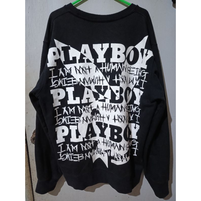 crewneck i am not human being x playboy