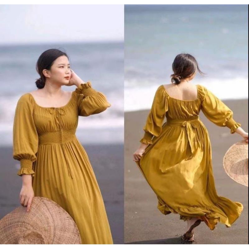 Yuri Dress Korean Style/Long Dress Korean Style/Dress Pantai Korean Style
