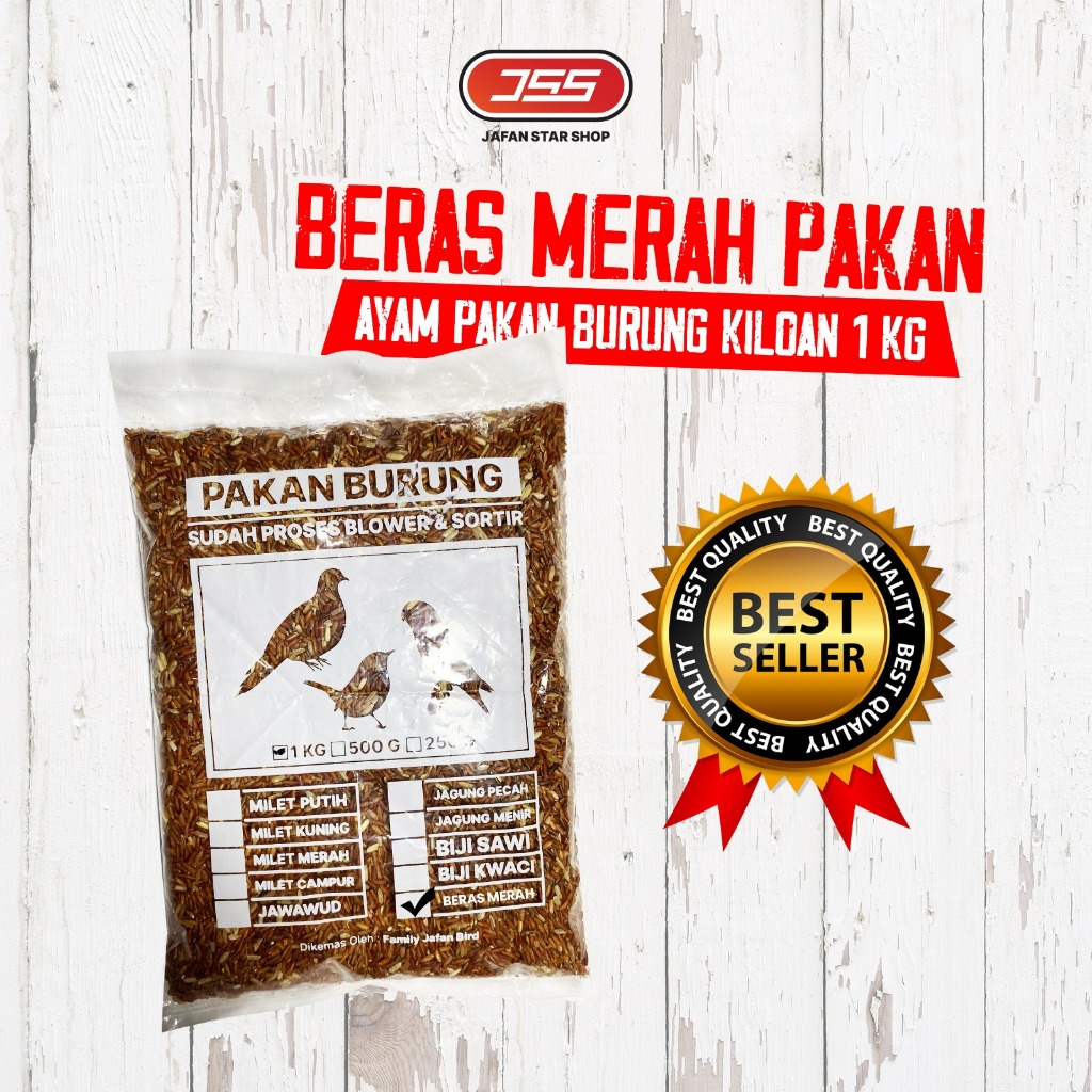 Beras Merah 1 kg Pakan Ayam Pakan Burung KEMASAN PREMIUM