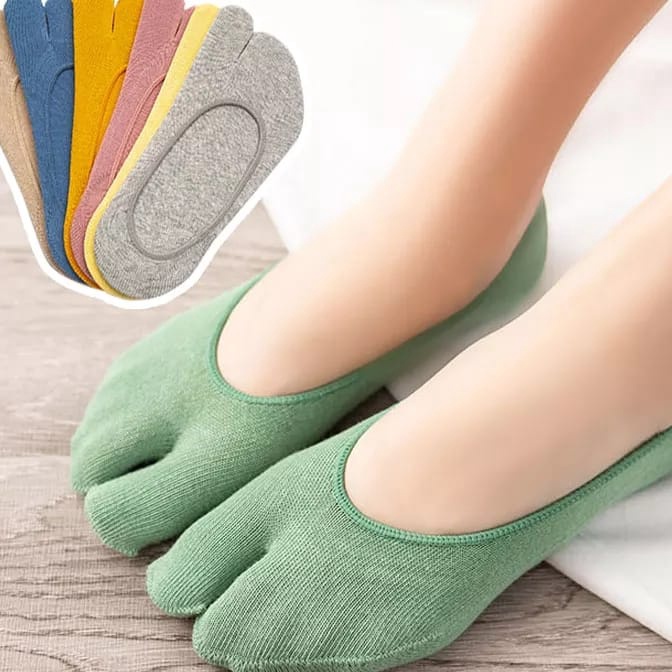 HJ6 Kaos Kaki Jempol Invisible Dua Jari Gaya Jepang Unisex Import Kaus Kaki Tapak Jempol Flat Shoes 