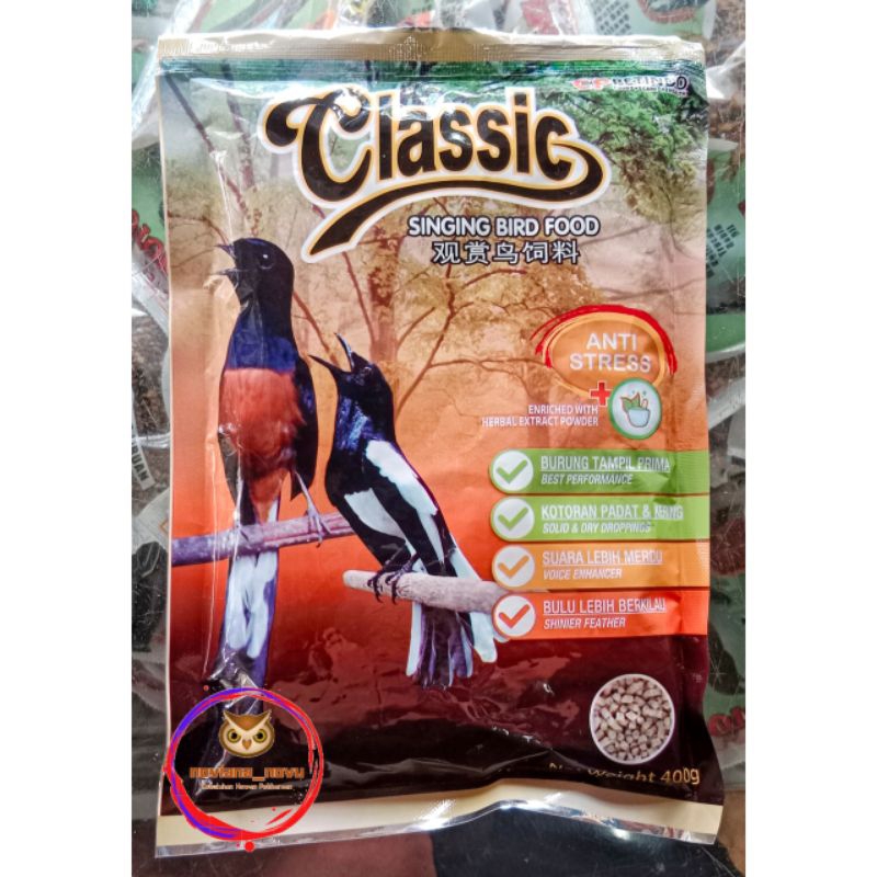 CLASSIC ANTI STRESS SINGING BIRD FOOD VOER MAKANAN BURUNG BERKICAU PUR PAKAN BURUNG MURAI BATU KACER