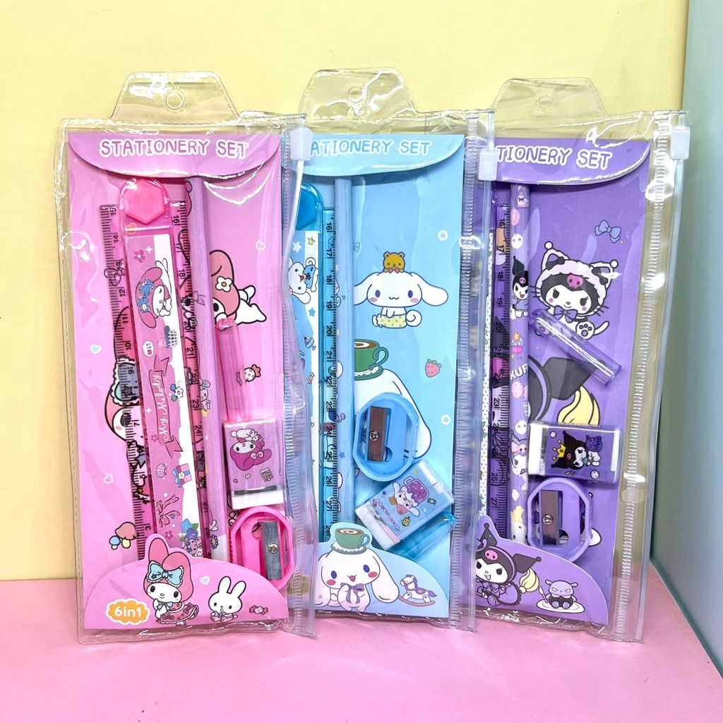 

Set Alat Tulis Sanrio 6in1 Pouch