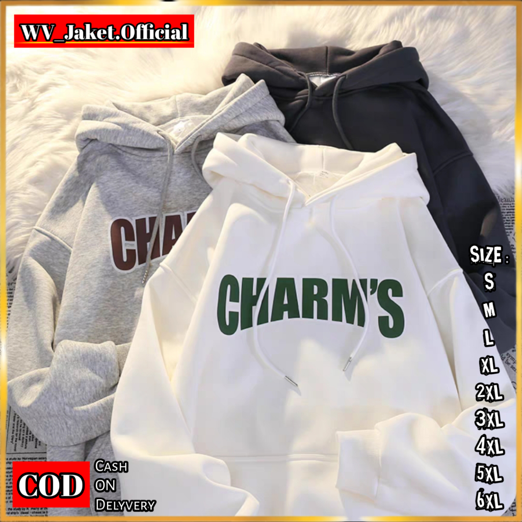 WareVisible Jacket Hoodie Pullover CHARMS Oversize Korean Style Unisex Premium Jaket FLEECE