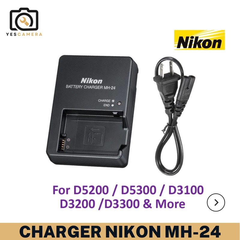 Charger Nikon MH 24 MH-24 MH24/Baterai EN EL14/EN EL14a for camera nikon D3300 D3200 D3100 D3000 D51