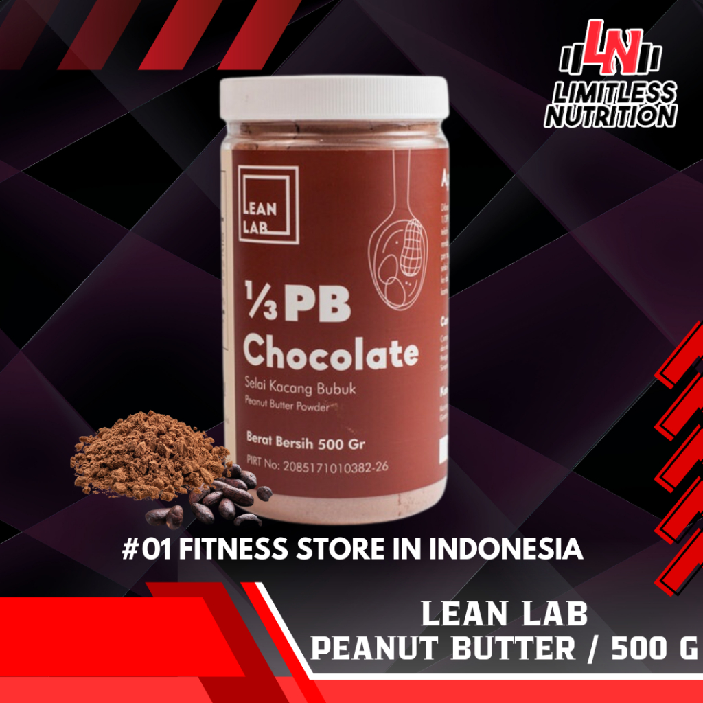 

Peanut Butter Lean Lab 500g - 1/3 PB2 SelaiKacang Bubuk Vegan Snack 500 g