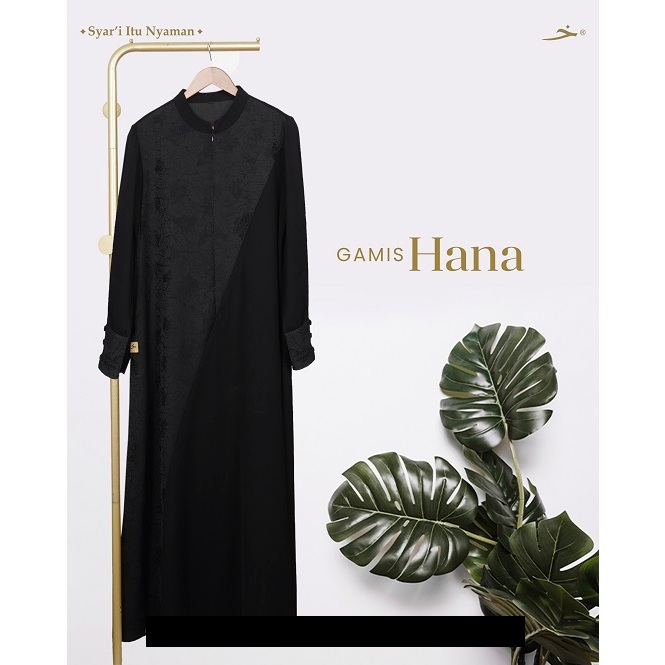 [BISA COD] GAMIS HANA BY KHADIJAH INDONESIA | GAMIS JETBLACK | GAMIS SYARI