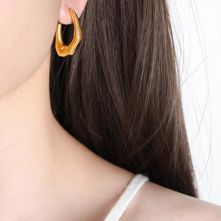 MELLE Earrings / anting titanium / anting anti karat  anting hoops titanium anti karat