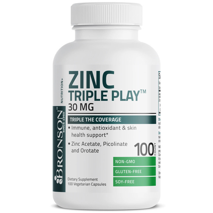 Bronson Zinc Triple 30mg Acetate | Picolinate | Orotate