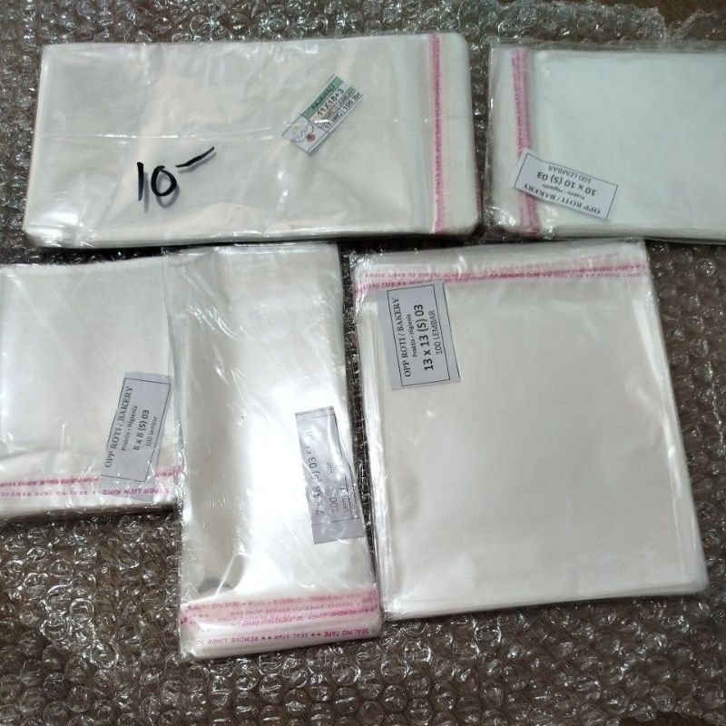 

Plastik OPP Roti/Sendok/Uang/Kue ( 10 variasi ukuran)