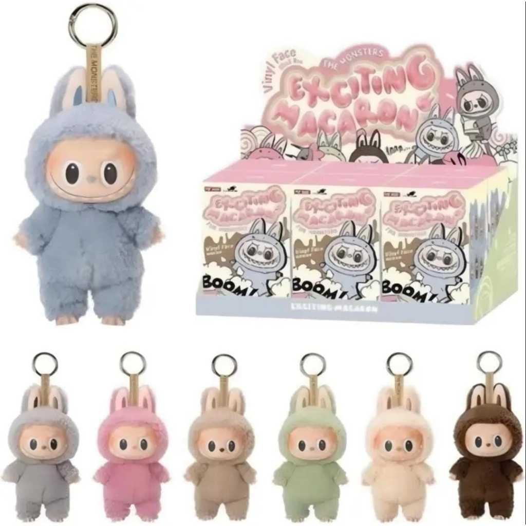 LABUBU The Monster Boneka Key Chain Exciting Macaron Face - exciting macaron
