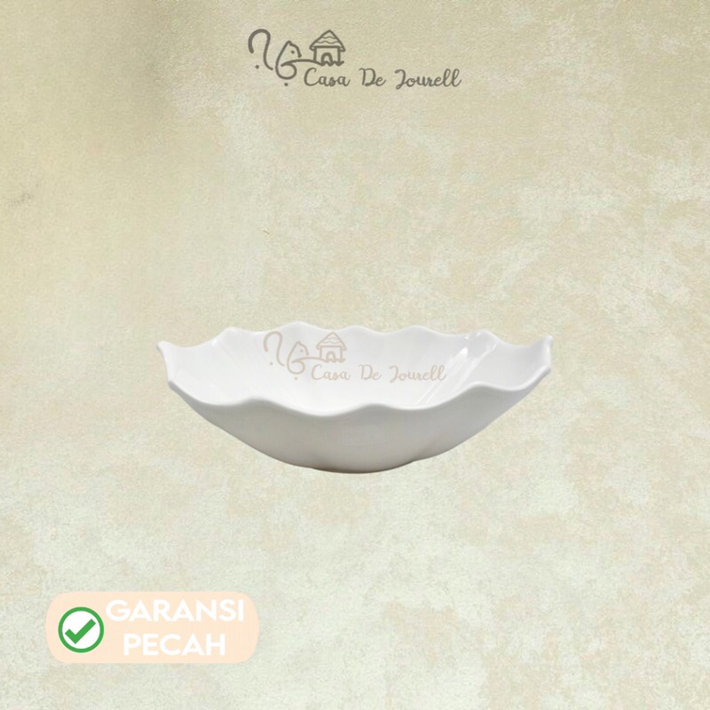 [X06-16] Mangkok Oval Model Daun 11” P/Keramik/Mangkok oval/Mangkok model daun/Mangkok oval aestheti