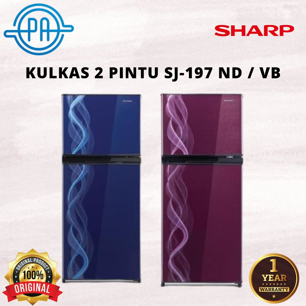 KULKAS SHARP 2 PINTU SJ-197 ND-VB / SJ 197 ND / VB 197ND / 197VB ORIGINAL