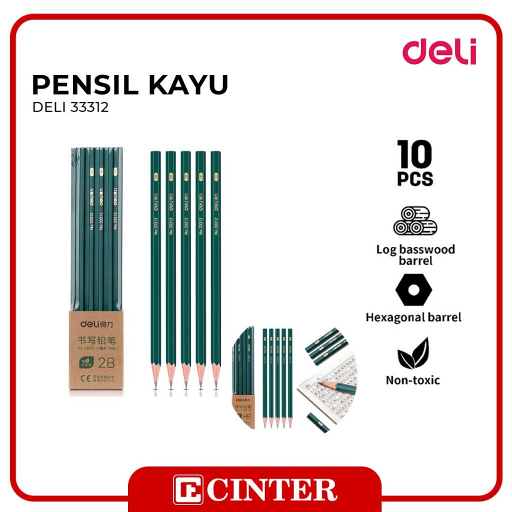 

DELI - PENSIL GRAPHITE / PENSIL KAYU GRAFIT 2B / PENSIL ANAK 33312