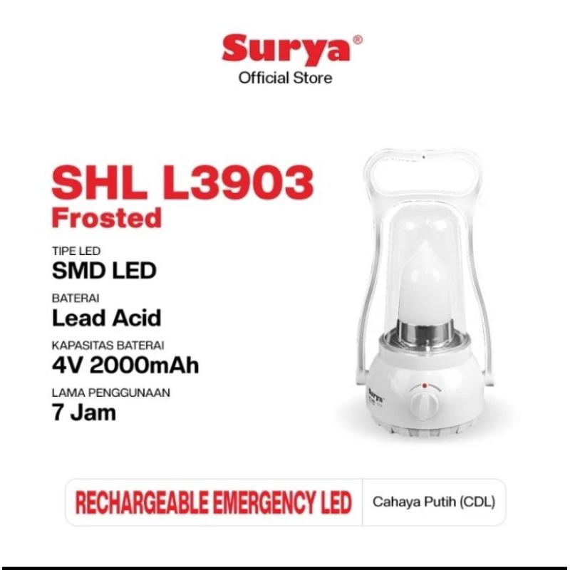 surya lampu emergency shl l3903