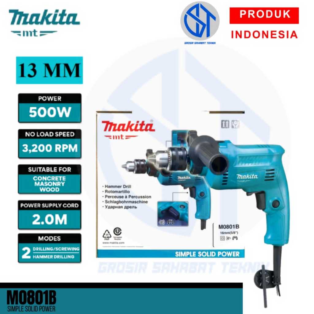 MESIN BOR BETON MAKITA M0801B M 0801B BOR TANGAN M0801B