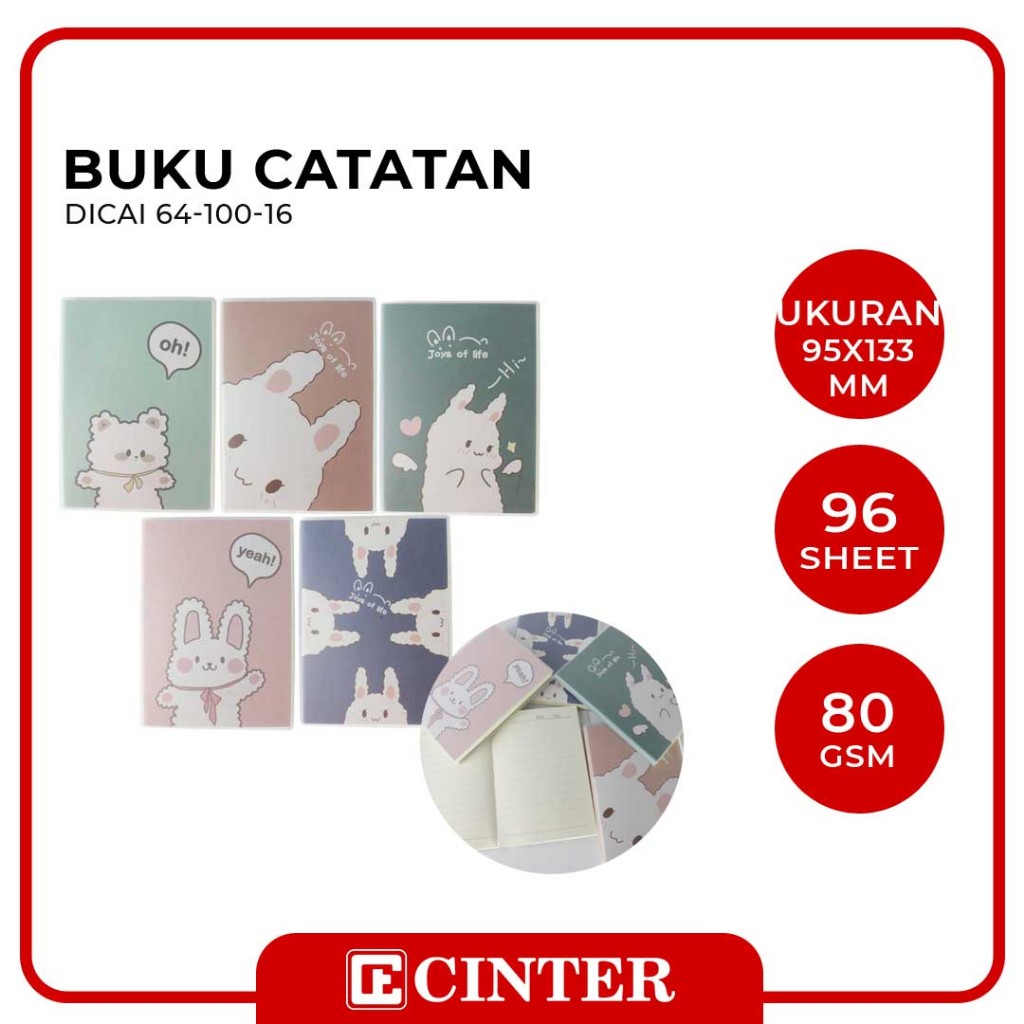 

DICAI - BUKU SAKU / BUKU CATATAN KECIL / NOTE BOOK 64K 64-100-4 9.5X13.3CM JOYS OF LIFE