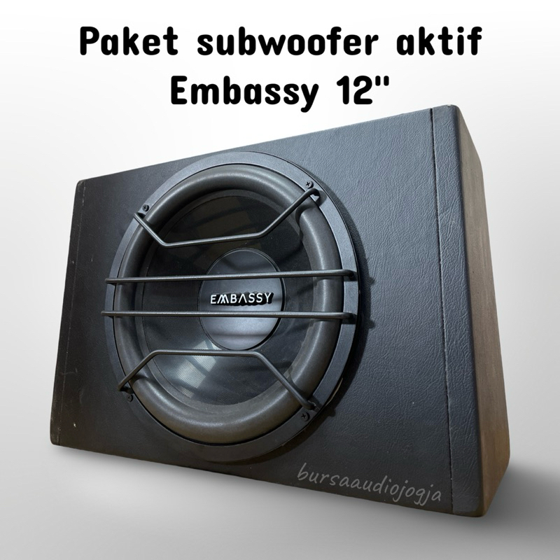 Paket Subwoofer Aktif Embassy include box subwoofer 8,10,12 inch Tinggal pasang