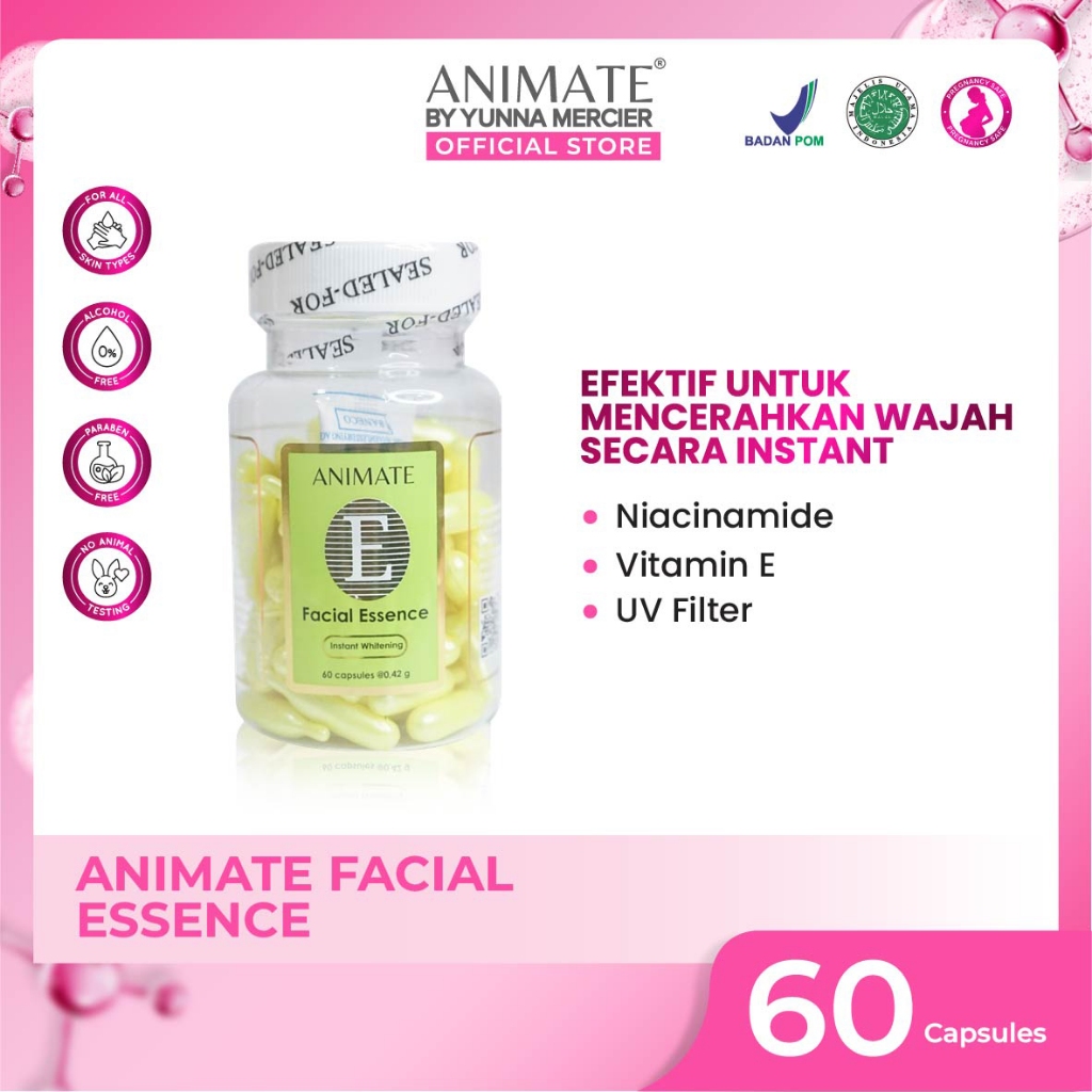 Animate Facial Essence | Serum Animate Vitamin E | Mencerahkan Kulit Wajah Kusam