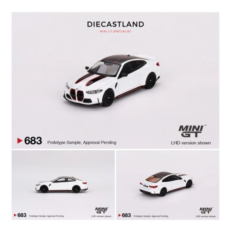 Mini GT #683 BMW M4 CSL Alpine White  MGT00683-R MiniGT MGT Diecast Miniature Car Diecast Land