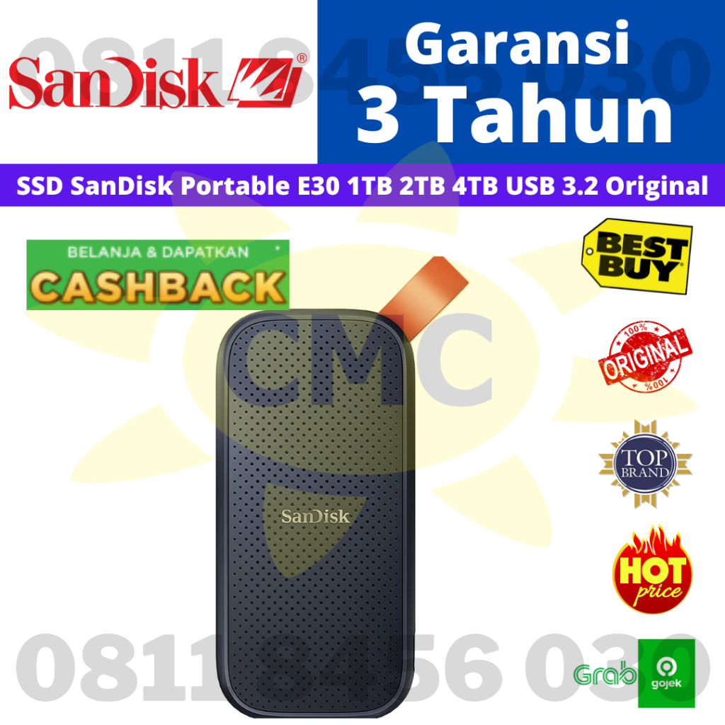SSD EXTERNAL SANDISK SSD PORTABLE E30 1TB 2TB 4TB USB 3.2 ORIGINAL