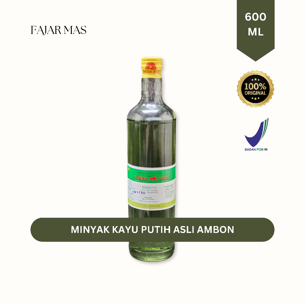 Minyak Kayu Putih Asli Ambon 600 Ml Lomba Kuda Ud. Fajar Mas (Merah)
