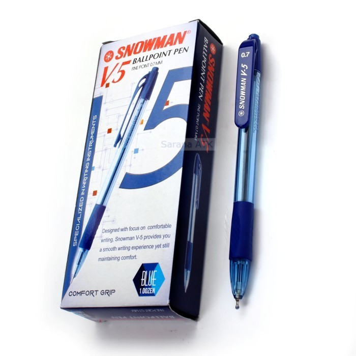 

Snowman Ballpoint Pen V5 0.7mm BIRU Original (1 PCS) / Pulpen Snowman V5 0.7 BIRU