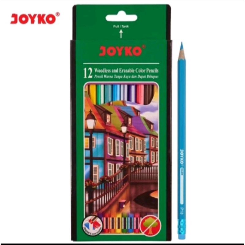 

Pensil warna Joyko panjang dapat dihapus kode CP-109 12 warna