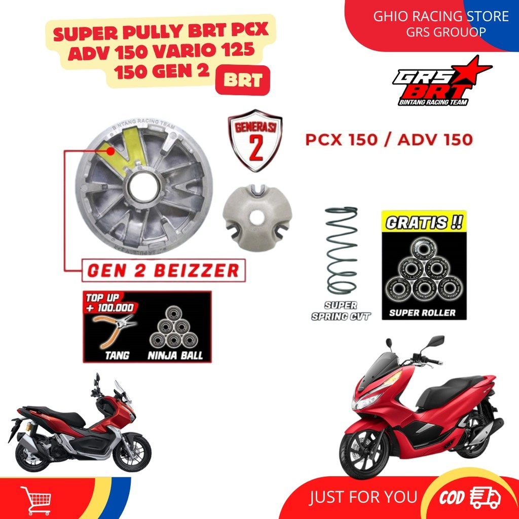 Ghio Racing Paket Kirian Super Pully BRT PCX ADV 150 VARIO 125 150 Gen 2 Pulley racing BRT