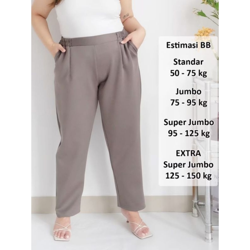 Celana Kulot Wanita Scuba Premium Tebal Jumbo Bigsize
