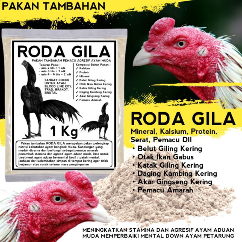 pakan tambahan untuk ayam muda pemacu agresif brakot brutal