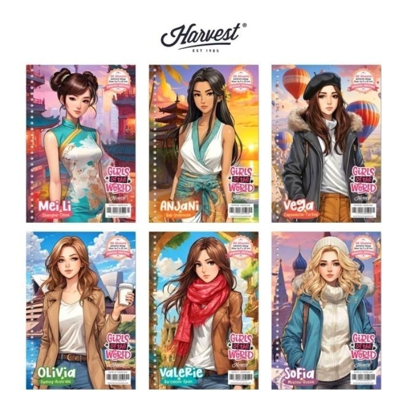 

‼️ Per Lembar ‼️ Loose Leaf Binder Harvest Girls Of The World Part 2