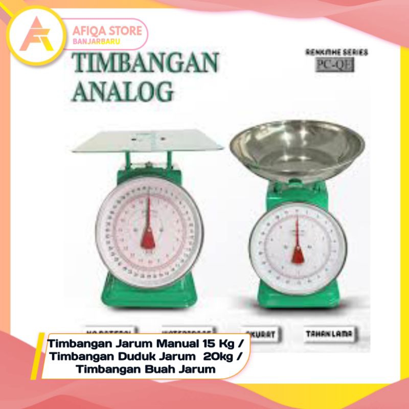 Timbangan Jarum Manual 15 Kg / Timbangan Duduk Jarum  20kg / Timbangan Buah Jarum