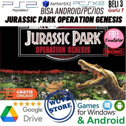 PS 2 Jurassic Park Operation Genesis | Bisa di PC / Android / IOS Plus Emulator | Beli 3 Gratis 1