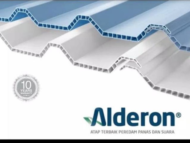 Atap upvc alderon 3 berongga tebal 1mm