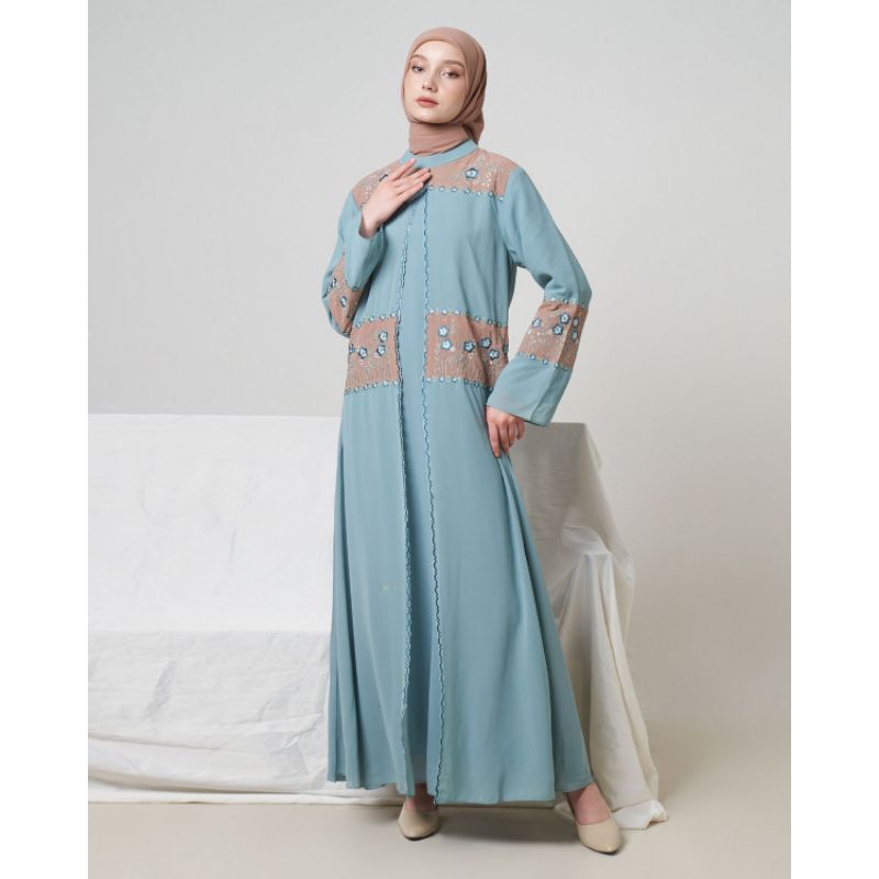 SET GAMIS LAROSA 05.091 ORIGINAL  / GAMIS ABAYA LAROSA SET KERUDUNG  /  DRESS LAROSA BORDIR PAYET OR