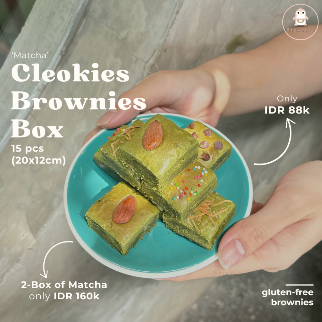 

[JABODETABEK] Cleokies GLUTEN FREE Matcha Brownies Box