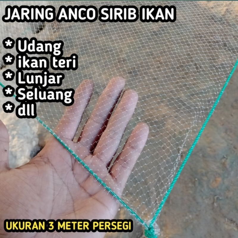 Jaring tangkul udang ukuran 3 meter persegi sirib ikan kecil