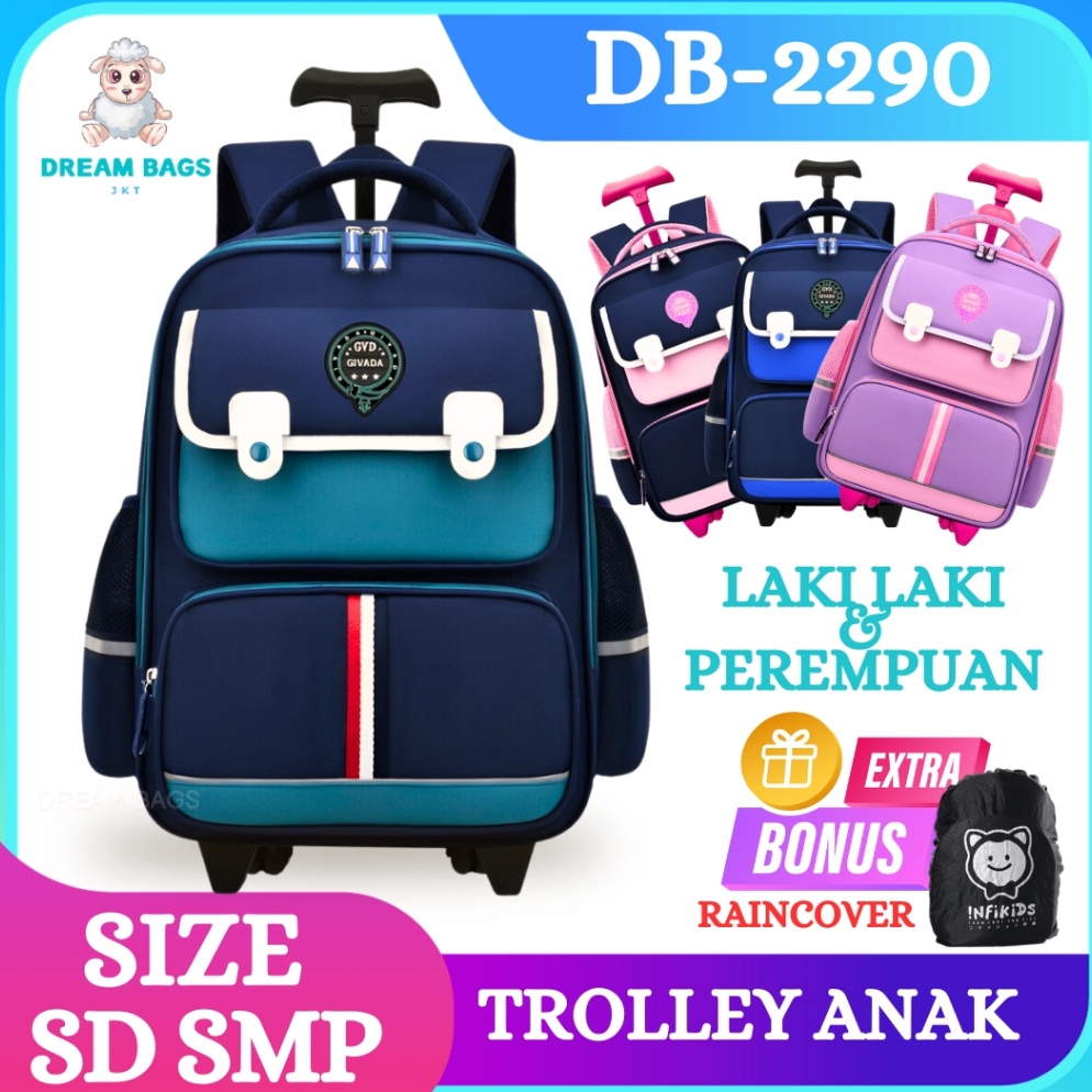 Bagus Dipakai DREAM BAGS  Tas Troli Anak Sekolah Laki Laki Perempuan Terbaru  Trolley  Tas Koper Ana