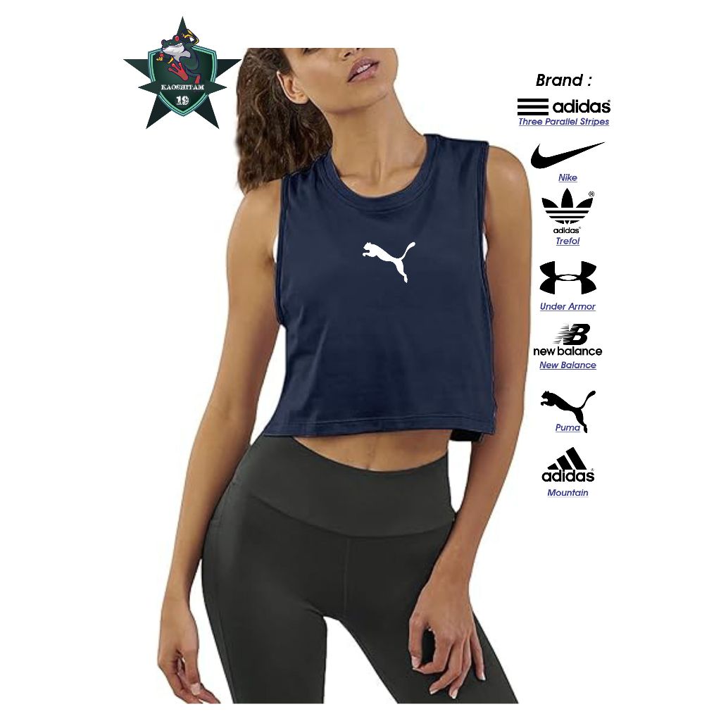 TANK TOP OLAHRAGA WANITA GYM YOGA FITNESS DANCE ZUMBA DRY FIT RED BIRU DONGKE BLUE NAVY PUMA KIDSPRI