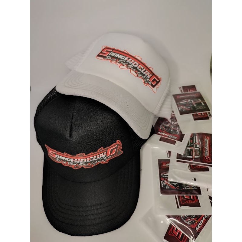 Topi jaring BUS ASYROF SOANG HIDEUNG all size Dewasa anak anak free stiker 4pcs