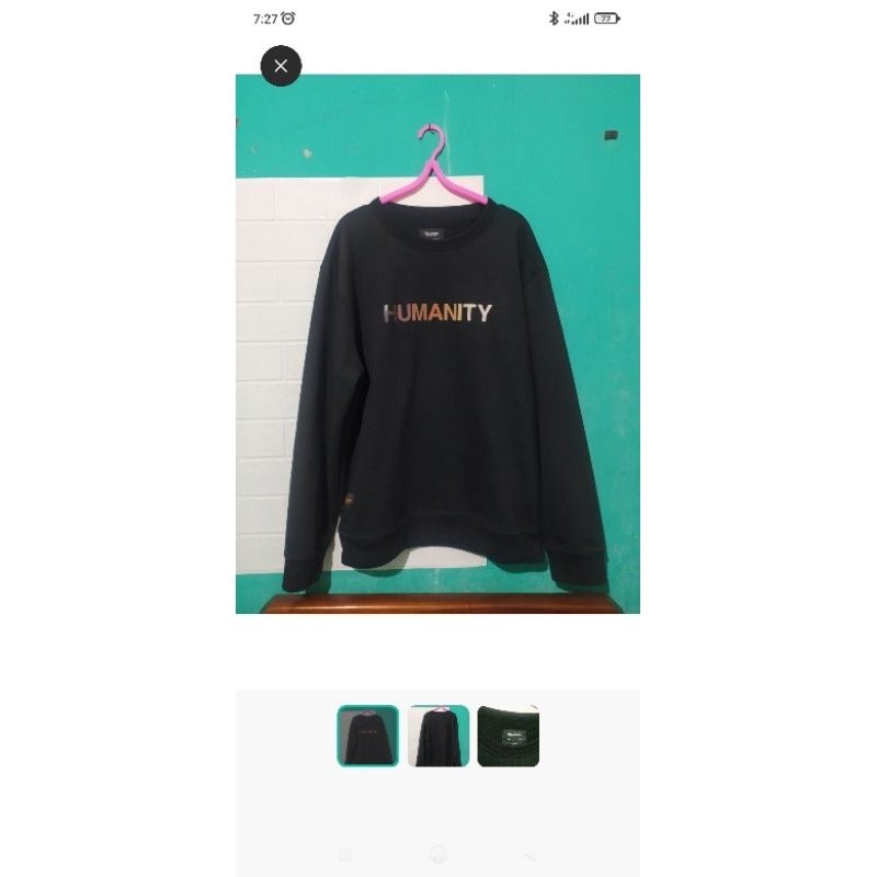 sweater/sweatshirt tira jeans hitam