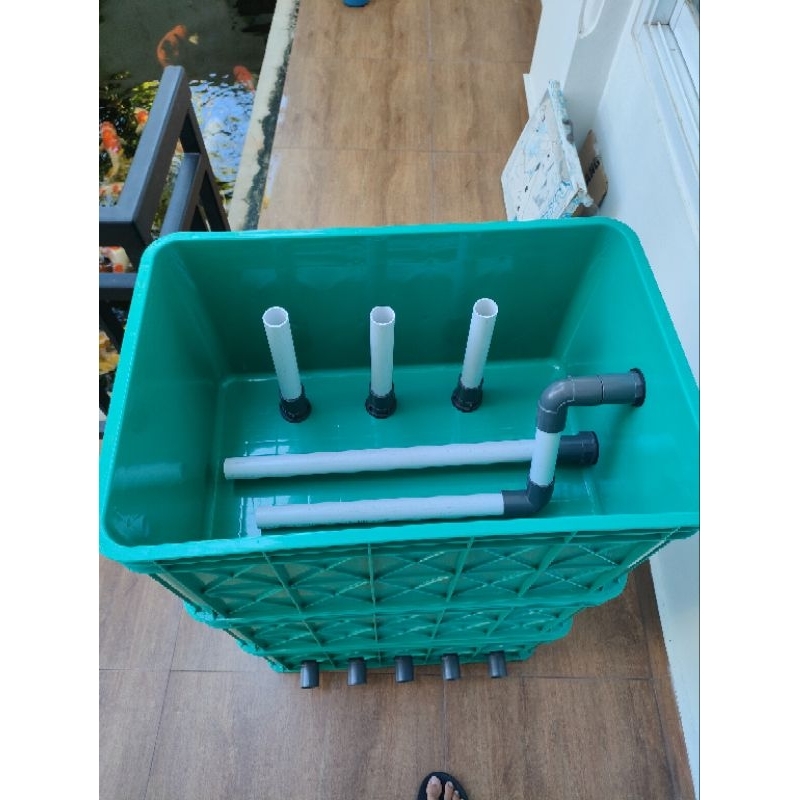 Trickle box filter jumbo kolam ikan 3 susun , filter kolam koi