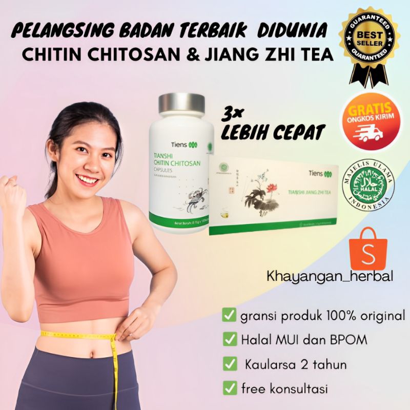 PELANGSING BADAN TEH TIENS DAN KAPSUL CHITOSAN TIENS ORI MURAH Pelangsing Badan / Paket Pelangsing b
