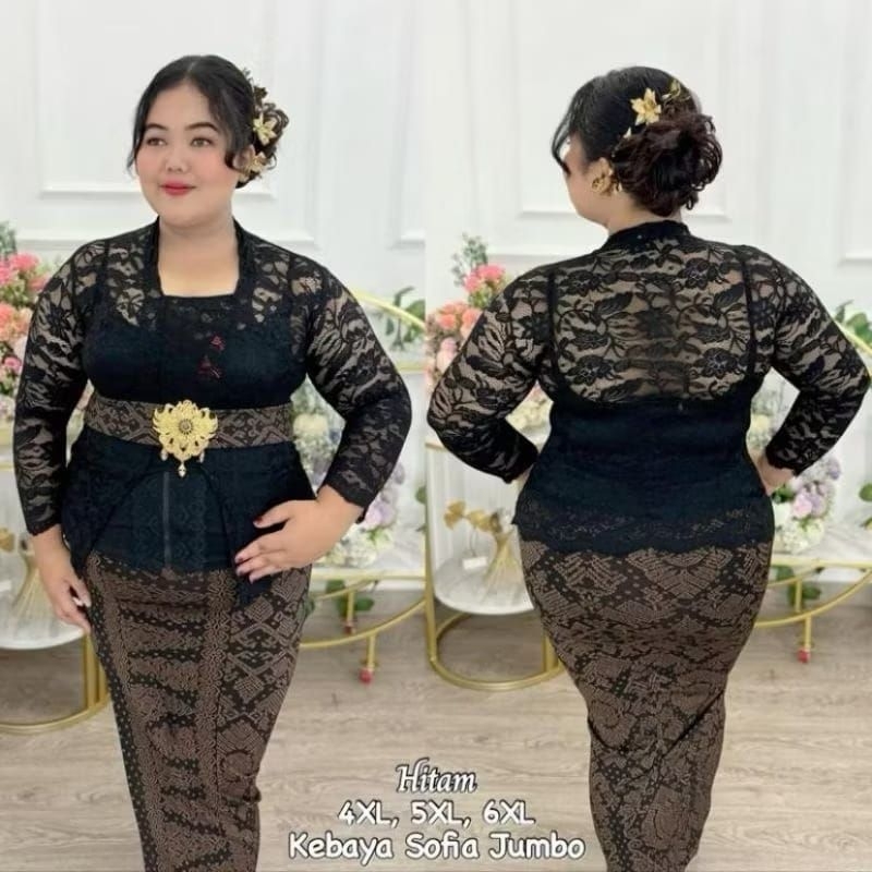 Kebaya Bali/kutu Baru Sofia Jumbo LD sampai 130cm