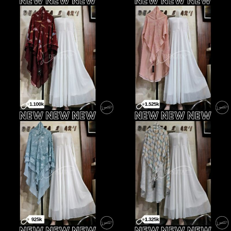 Sisesa Khimar X Dealita Basic Dress White Limited