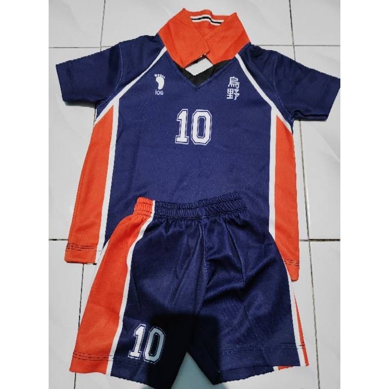 Jersey Anime Hinata Shoyo Kids 0 Bulan-9 Bulan/Jersey Anak Karasuno Hinata Shoyo Anime Voli Kids/Set