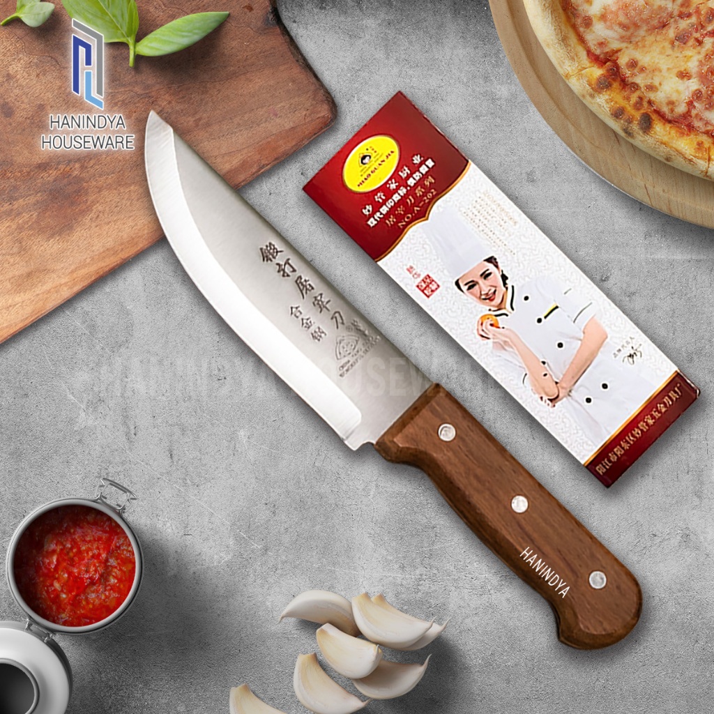 Pisau daging Miaoguanjua A202  pisau gagang kayu (tebal 2mm)