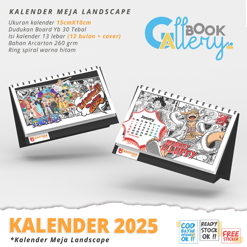 

[KL] Kalender Meja, Kalender duduk, Tahun 2025, ONE PIECE, MUGIWARA CREW, Special edition