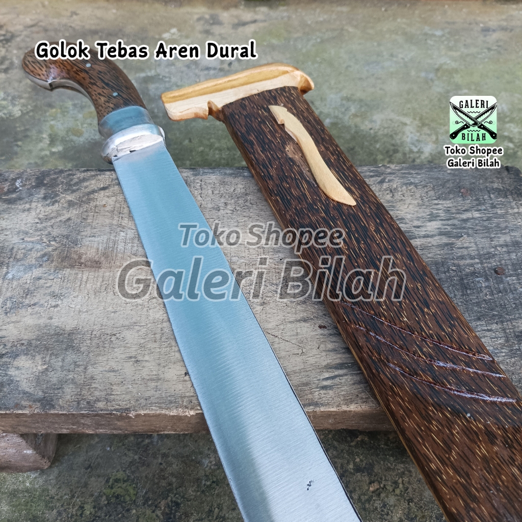 Golok Kerja Kebun Golok Gagang Duralium Pemotong Bambu Fultang Baja Golok Aren Dural Baja Asli