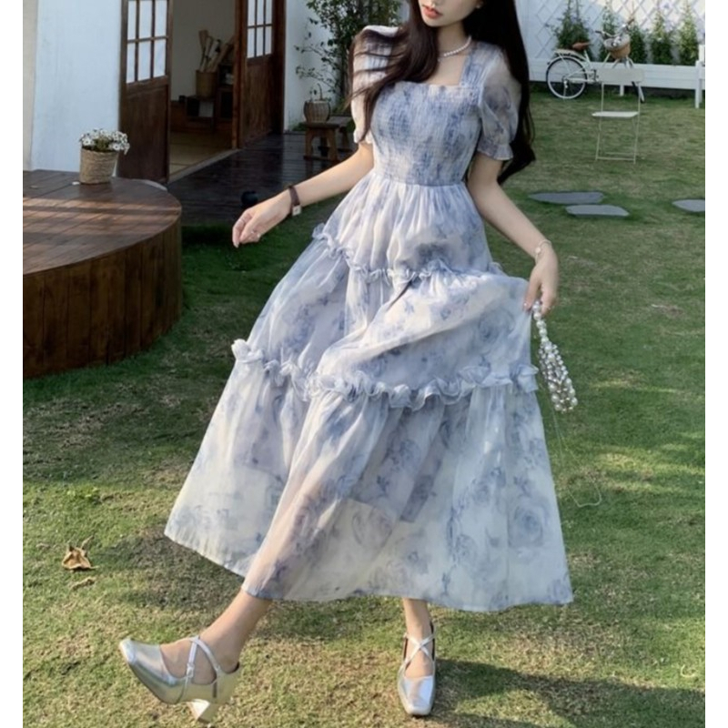 BIG SALE EMITA BLOOM baju pantai wanita floral dress hitam panjang elegan midi dress big size jumbo